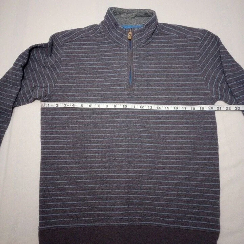 Orvis Men's Medium Pullover 1/4 Zip Striped Long‎ Sleeve Multicolor
